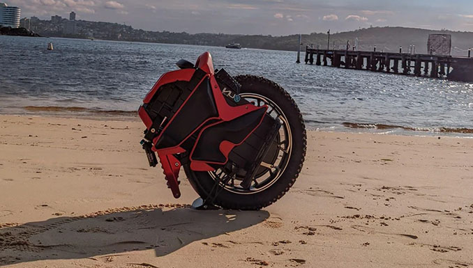 Riding an electric unicycle on sand can be a lot of fun